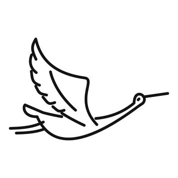 Nest stork icon outline vector. Fly bird Stock Illustration