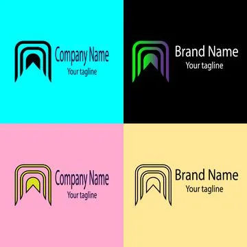 Nested Arches with Central Peak logo Stock Illustration