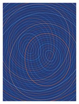 Nested blue square frames rotating into central tunnel perspective vector. Stock Illustration