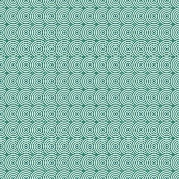 Nested Circles Seamless Pattern Vector on Isolated White Background Illustrazione stock