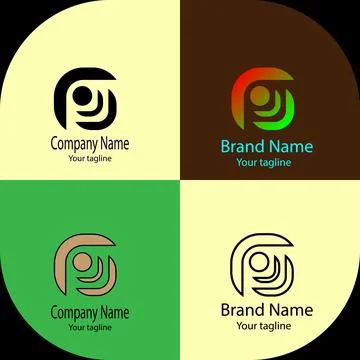 Nested Curve logo Illustrazione stock