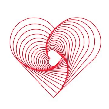 Nested Curves Creating Modern Geometric Love Symbol Stock Illustration