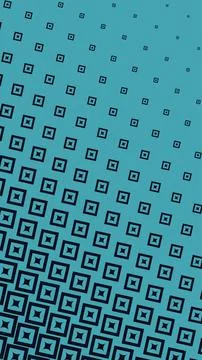 Nested dark squares grow progressively across a bright teal field, forming .. Stock Illustration