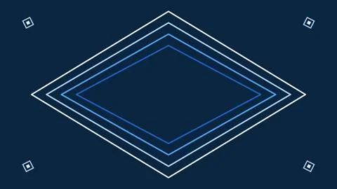 Nested diamond line frames drawing on and off with empty center, elegant ve.. Stock Illustration