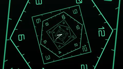 Nested emerald hexagon and square frames corridor vector illustration Stock Illustration