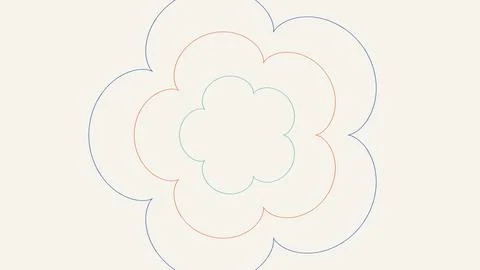 Nested geometric cloud shapes illustration with layered outlines Stock Illustration