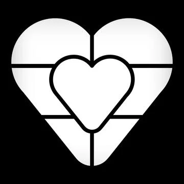 Nested Heart photo collage frames template. Stock Illustration