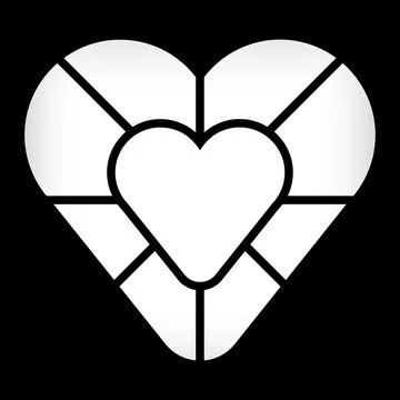 Nested Heart photo collage frames template. Stock Illustration