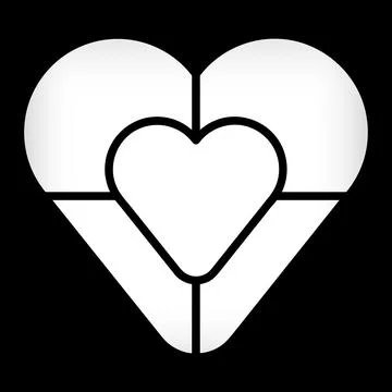 Nested Heart photo collage frames template. Illustrazione stock