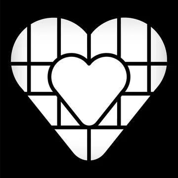 Nested Heart photo collage frames, 17 piece template. Stock Illustration