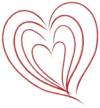 Nested Hearts Doodle Clip Art Stock-Illustration