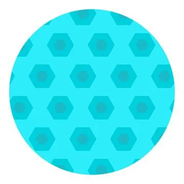 Nested hexagon pattern round cyan blue icon vector graphic Ilustração Stock