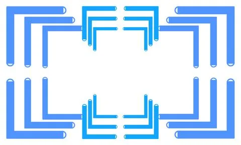 Nested light blue geometric frames in a symmetrical layout Stock Illustration
