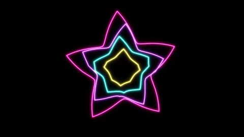 Nested neon outlines morphing between circle 库存影片 348276469