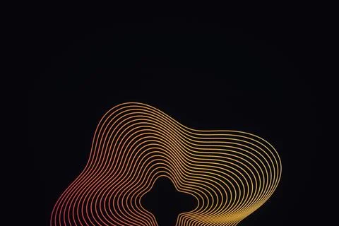 Nested orange, amber, and red contour lines form an irregular topographic s.. Stock Illustration