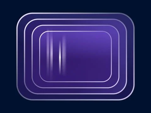 Nested purple glass rectangles with concentric lines for high tech data dis.. Stock Illustration