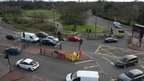 Nested Sequence 51Crane Shot Over Busy London traffic Stock-Footage 149901894
