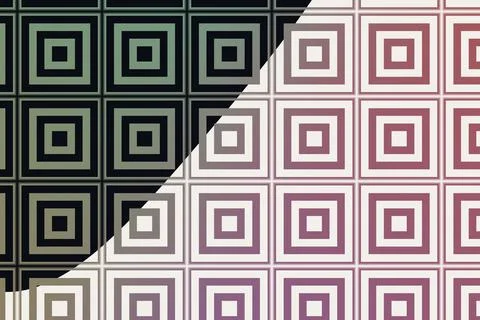 Nested square motifs combine dark charcoal and soft pink sections creating a 库存插图