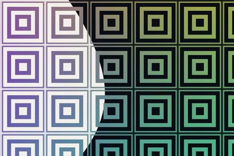 Nested square motifs create a colorful geometric pattern with lavender pink Stock Illustration