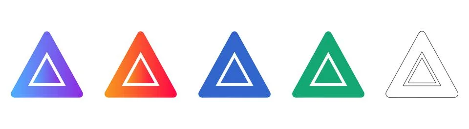 Nested Triangle Geometric Icons Stock Illustration