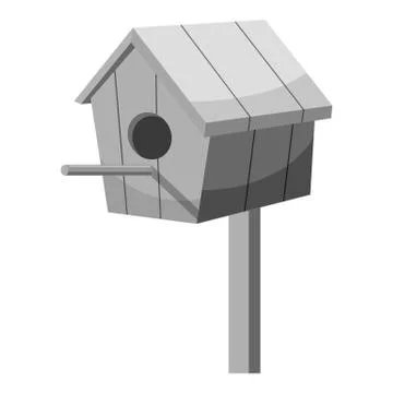 Nesting box icon, gray monochrome style Illustrazione stock