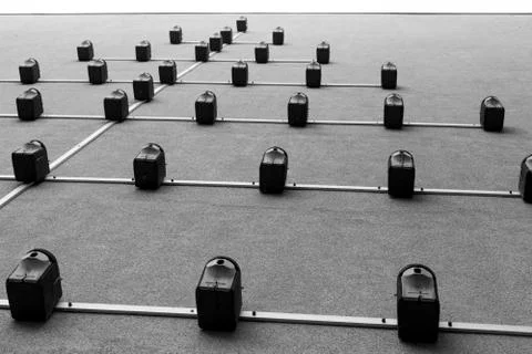 Nesting boxes on an exterior wall Stock Photos