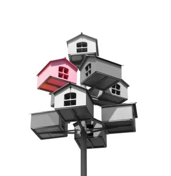 Nesting boxes of grey and pink colors Stock Photos