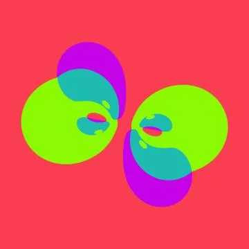 Nesting of curved, round, flat color shapes. Elegant simple color curves, fla Stock Illustration