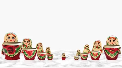 Nesting dolls animation Video stock 157663404