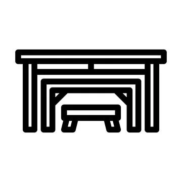 Nesting tables line icon, small spaces furniture concept Stock Illustration