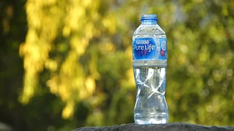 Nestle Pure Life Water Bottle In Blurred... | Stock Video | Pond5