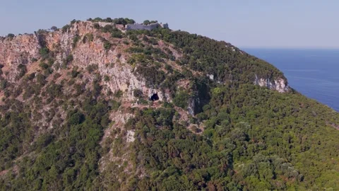 Nestor's Cave Beneath Old Navarino Castle, Greece Stock Footage 343733593
