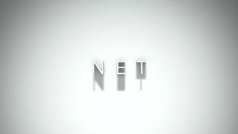 Net 3D title animation with shadows on a white background Video stock 296003706