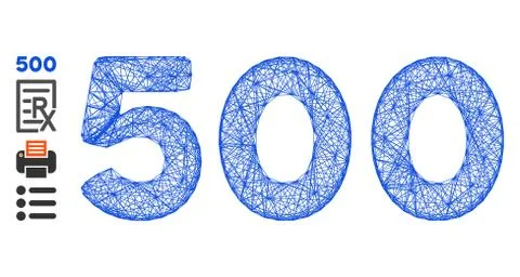 Net 500 Digits Text Vector Mesh 스톡 일러스트