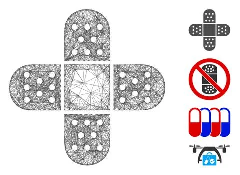 Net Adhesive Patch Vector Mesh 스톡 일러스트