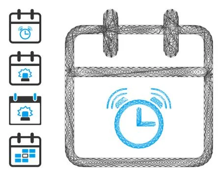 Net Alarm Day Vector Mesh Illustrazione stock