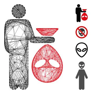 Net Alien Scalp Vector Mesh Stockillustratie