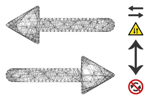 Net Arrows Exchange Horizontal Vector Mesh Stock Illustration