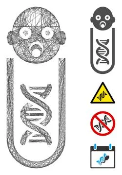 Net Baby Genetic Analysis Vector Mesh Stock Illustration