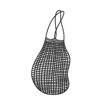 Net bag doodle icon, vector illustration Illustrazione stock