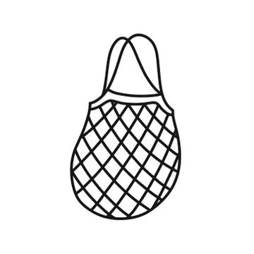 Net bag doodle icon, vector illustration Illustrazione stock