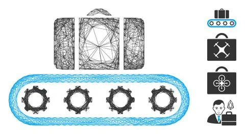 Net Baggage Conveyor Vector Mesh イラスト素材