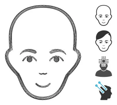 Net Bald Head Vector Mesh イラスト素材