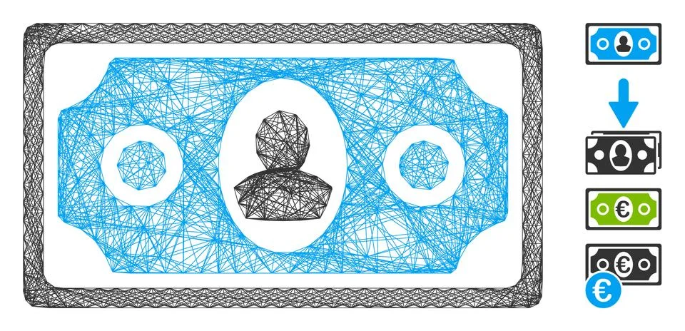 Net Banknote Vector Mesh Stockillustratie