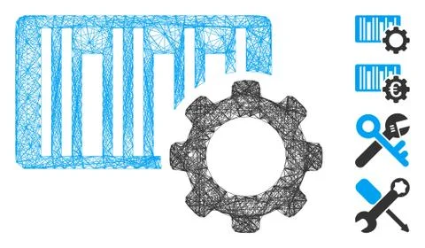 Net Bar Code Settings Vector Mesh Stock Illustration