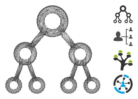 Net Binary Tree Vector Mesh Stock Illustration