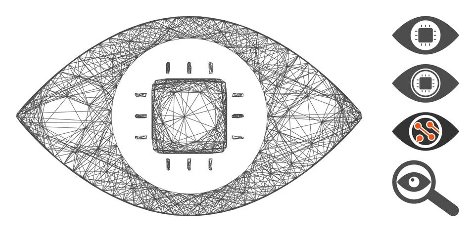 Net Bionic Eye Circuit Vector Mesh Illustrazione stock