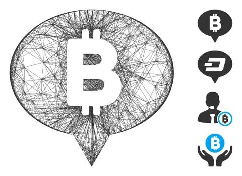 Net Bitcoin Banner Balloon Vector Mesh Stock Illustration