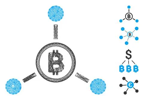 Net Bitcoin Connections Vector Mesh Stock Illustration