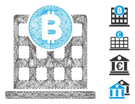 Net Bitcoin Office Building Vector Mesh Ilustración de archivo